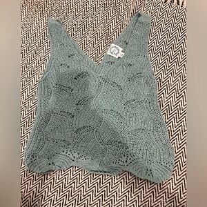 Blue Rain Teal Knit Tank Top